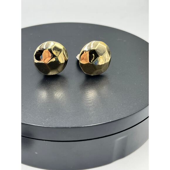 Simon Sebbag SSD 925 Vintage Hammered Round Gold Tone Clip on Earrings - Picture 4 of 9